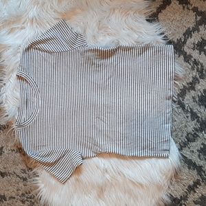 H&M black and white striped fitted tee. Youth 12-14